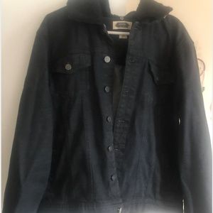 ASOS Black Denim Jacket with Sherpa Lining